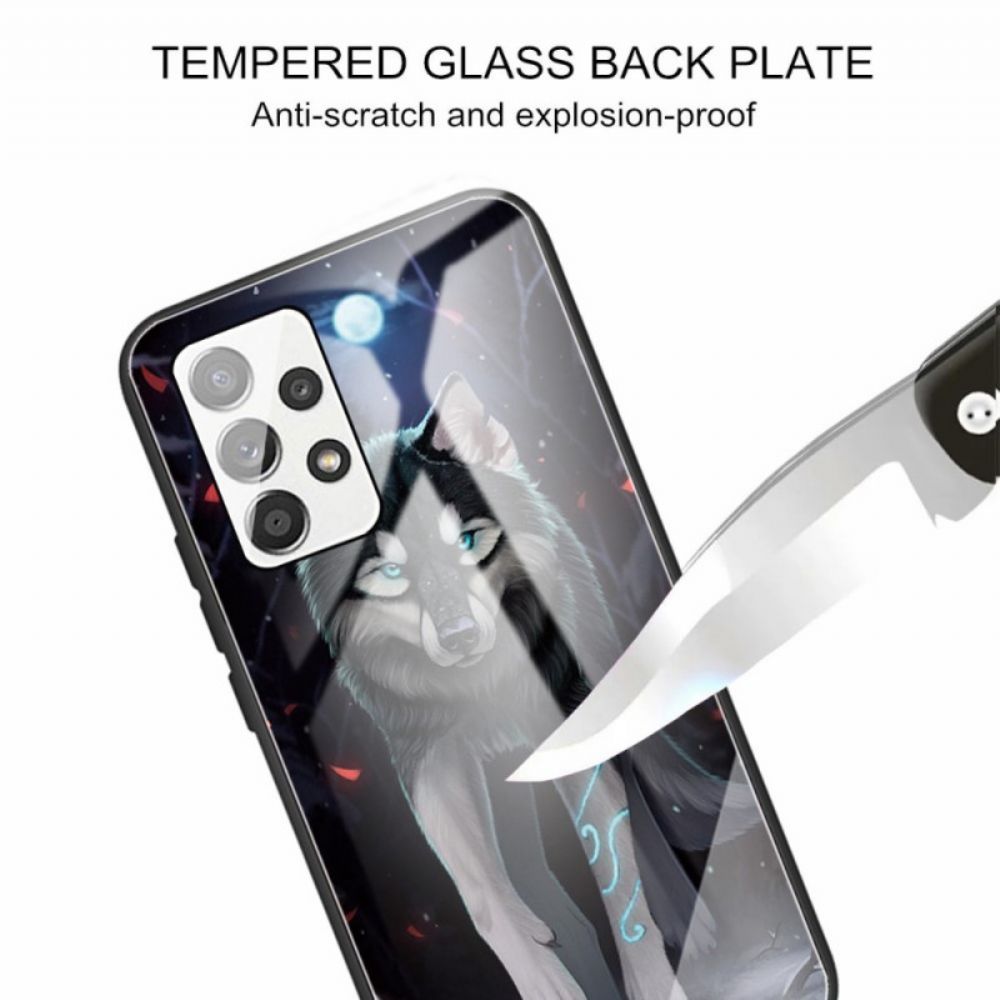 Handyhülle Für Samsung Galaxy A33 5G Wolf Gehärtetes Glas