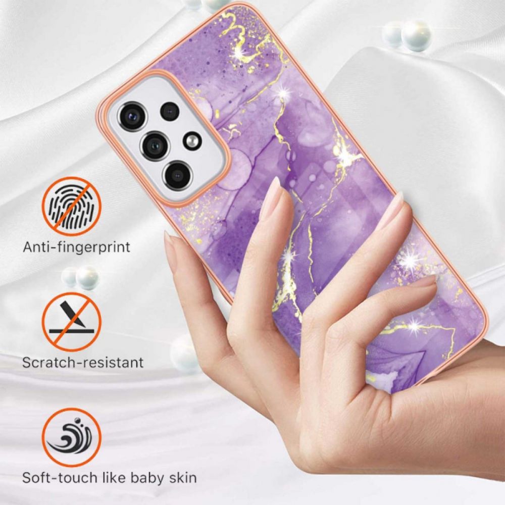 Hülle Für Samsung Galaxy A33 5G Marmoriertes Flexibles Silikon