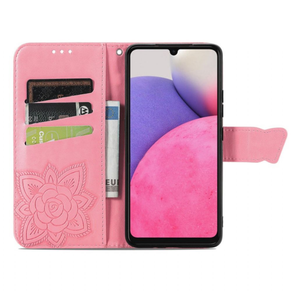 Lederhüllen Für Samsung Galaxy A33 5G Halbe Schmetterlinge
