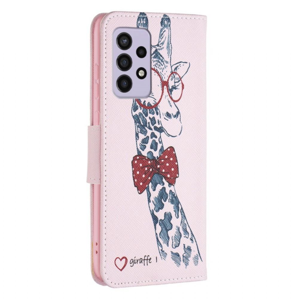 Lederhüllen Für Samsung Galaxy A33 5G Schlaue Giraffe