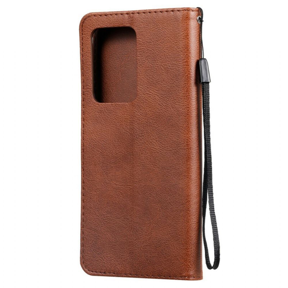 Flip Case Für Samsung Galaxy S20 Ultra Mit Kordel Kunstlederband