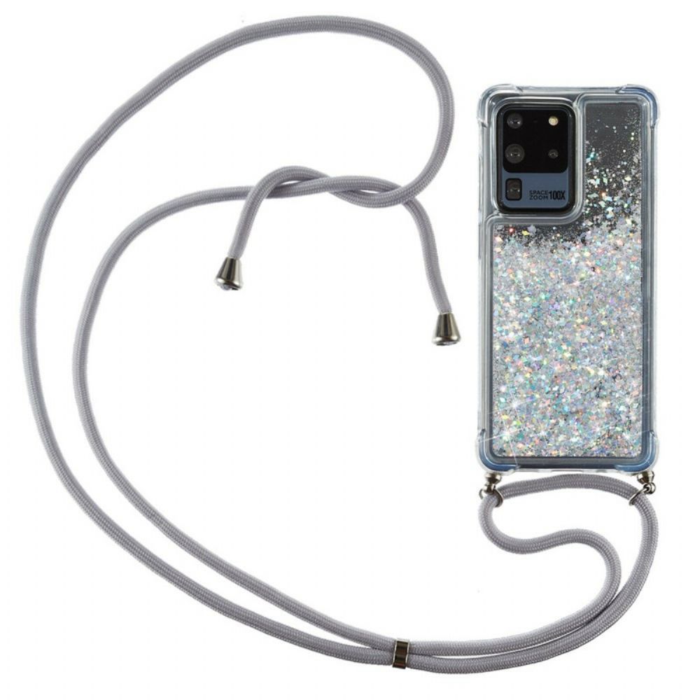 Handyhülle Für Samsung Galaxy S20 Ultra Pailletten Mit Kordel