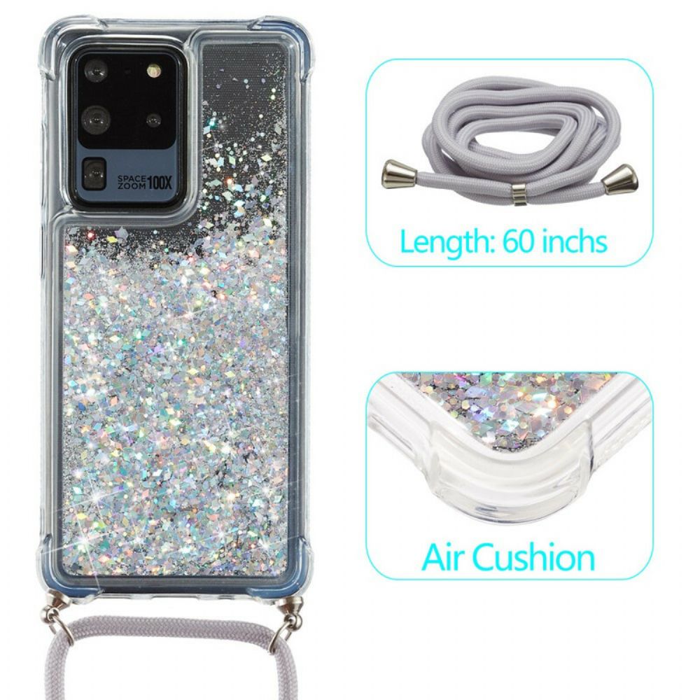 Handyhülle Für Samsung Galaxy S20 Ultra Pailletten Mit Kordel