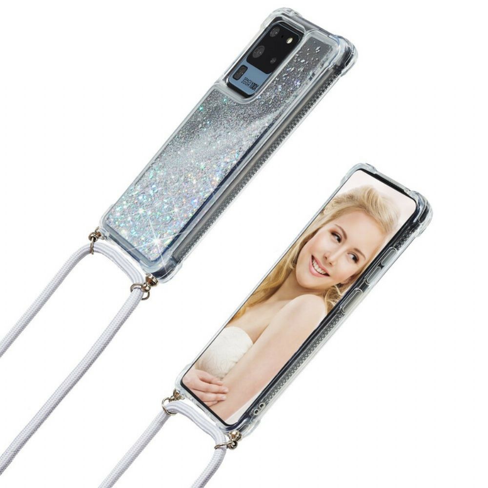 Handyhülle Für Samsung Galaxy S20 Ultra Pailletten Mit Kordel
