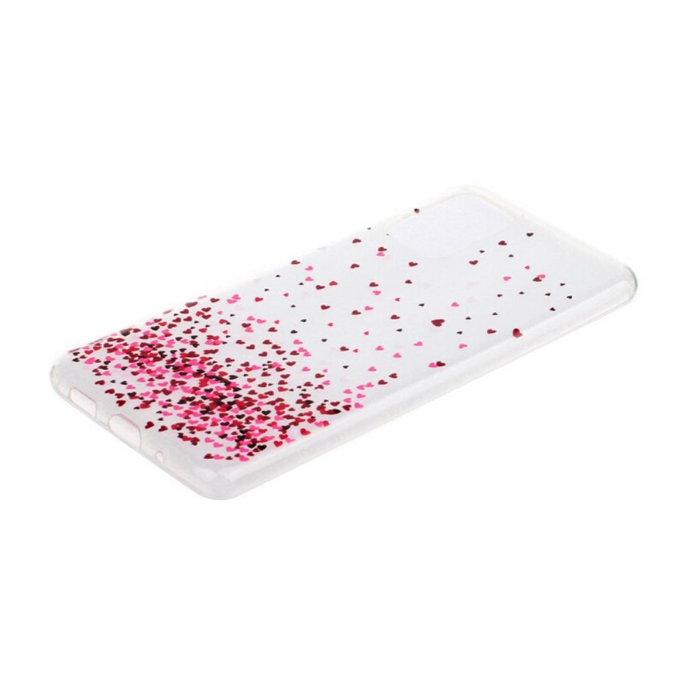 Handyhülle Für Samsung Galaxy S20 Ultra Transparente Mehrere Rote Herzen