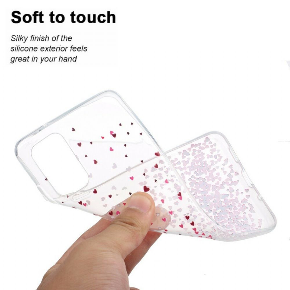 Handyhülle Für Samsung Galaxy S20 Ultra Transparente Mehrere Rote Herzen