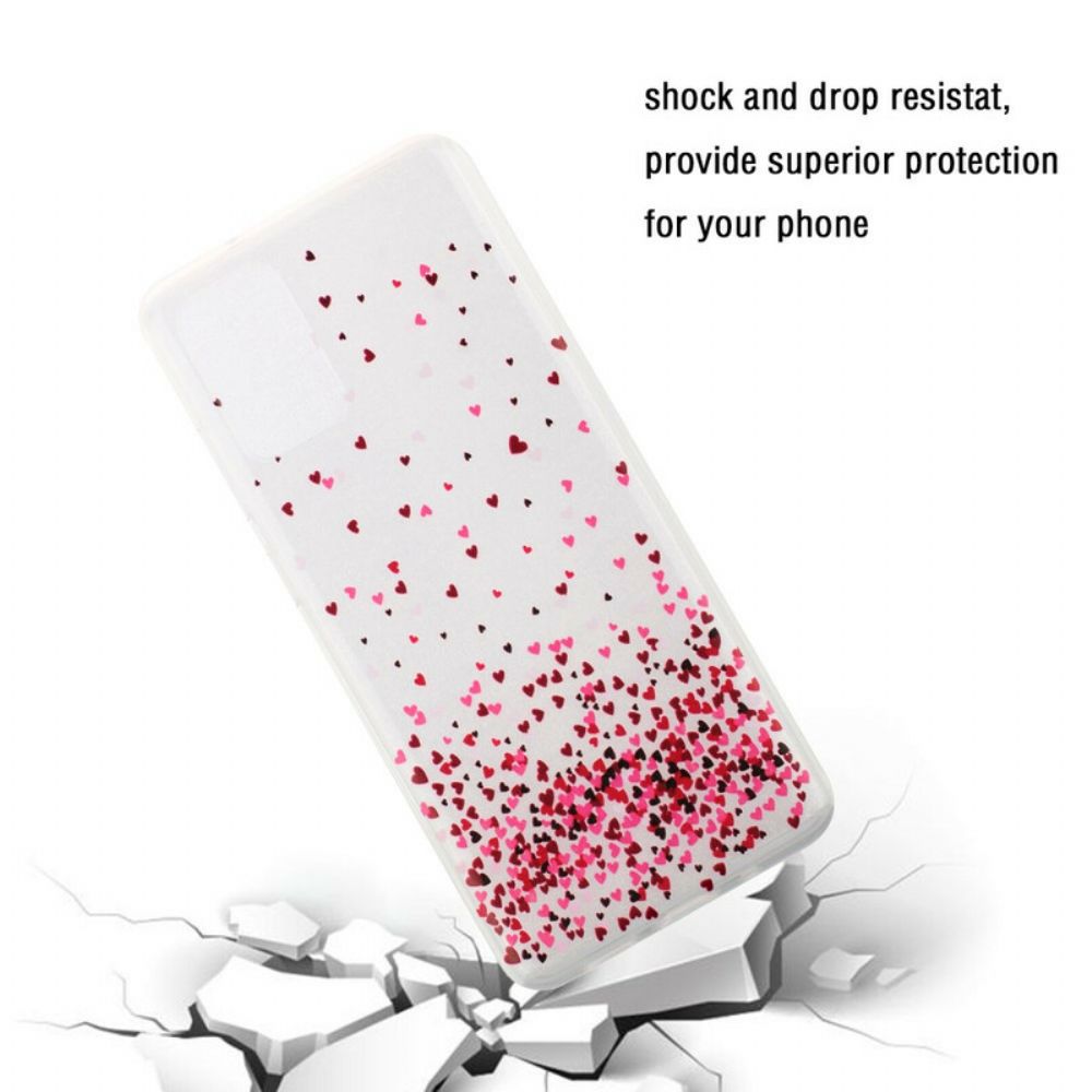 Handyhülle Für Samsung Galaxy S20 Ultra Transparente Mehrere Rote Herzen