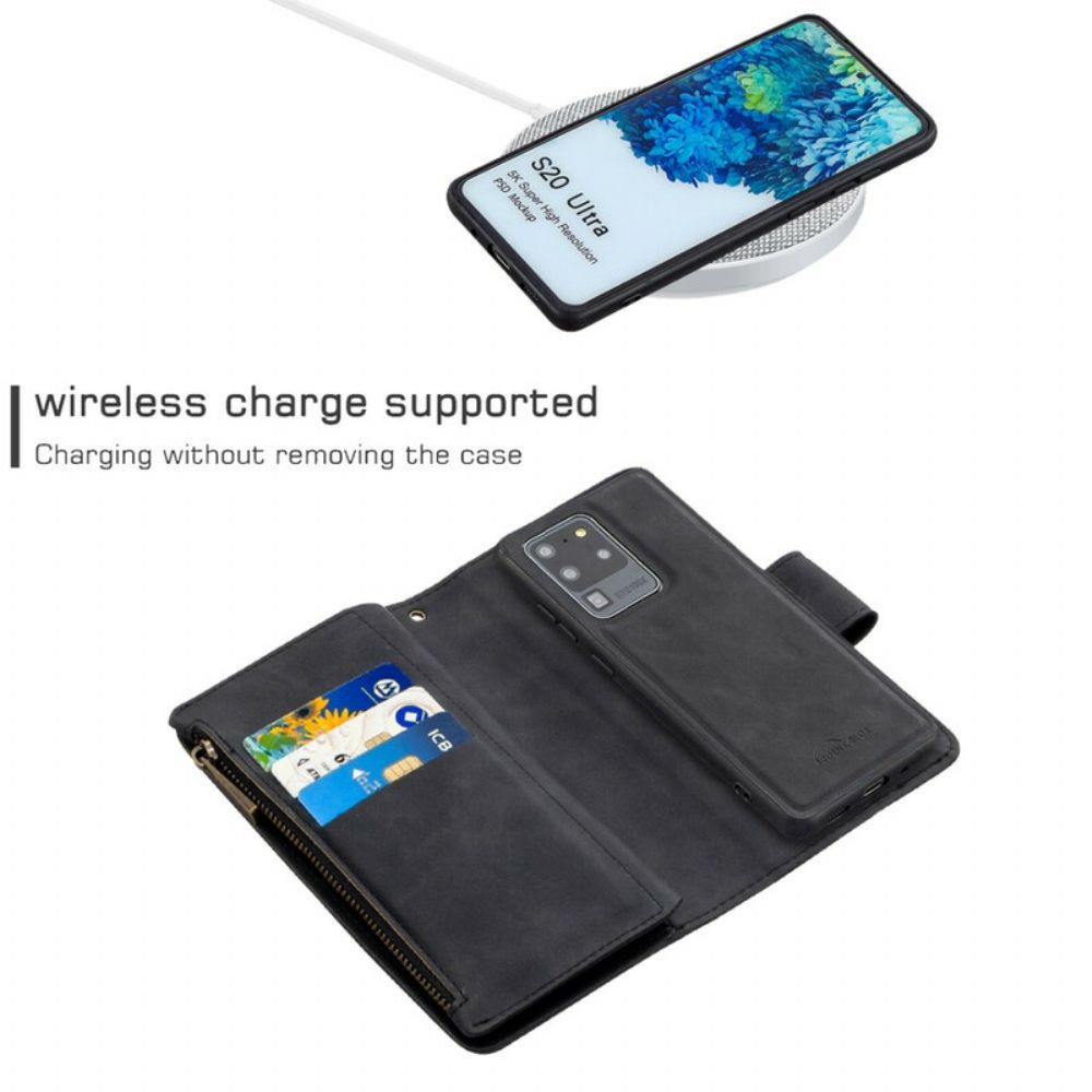 Handyhülle Lederhüllen Für Samsung Galaxy S20 Ultra Reißverschluss Abnehmbar