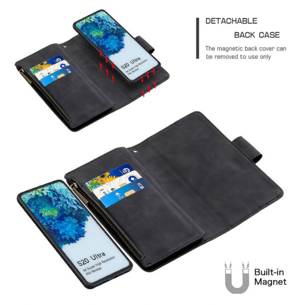 Handyhülle Lederhüllen Für Samsung Galaxy S20 Ultra Reißverschluss Abnehmbar