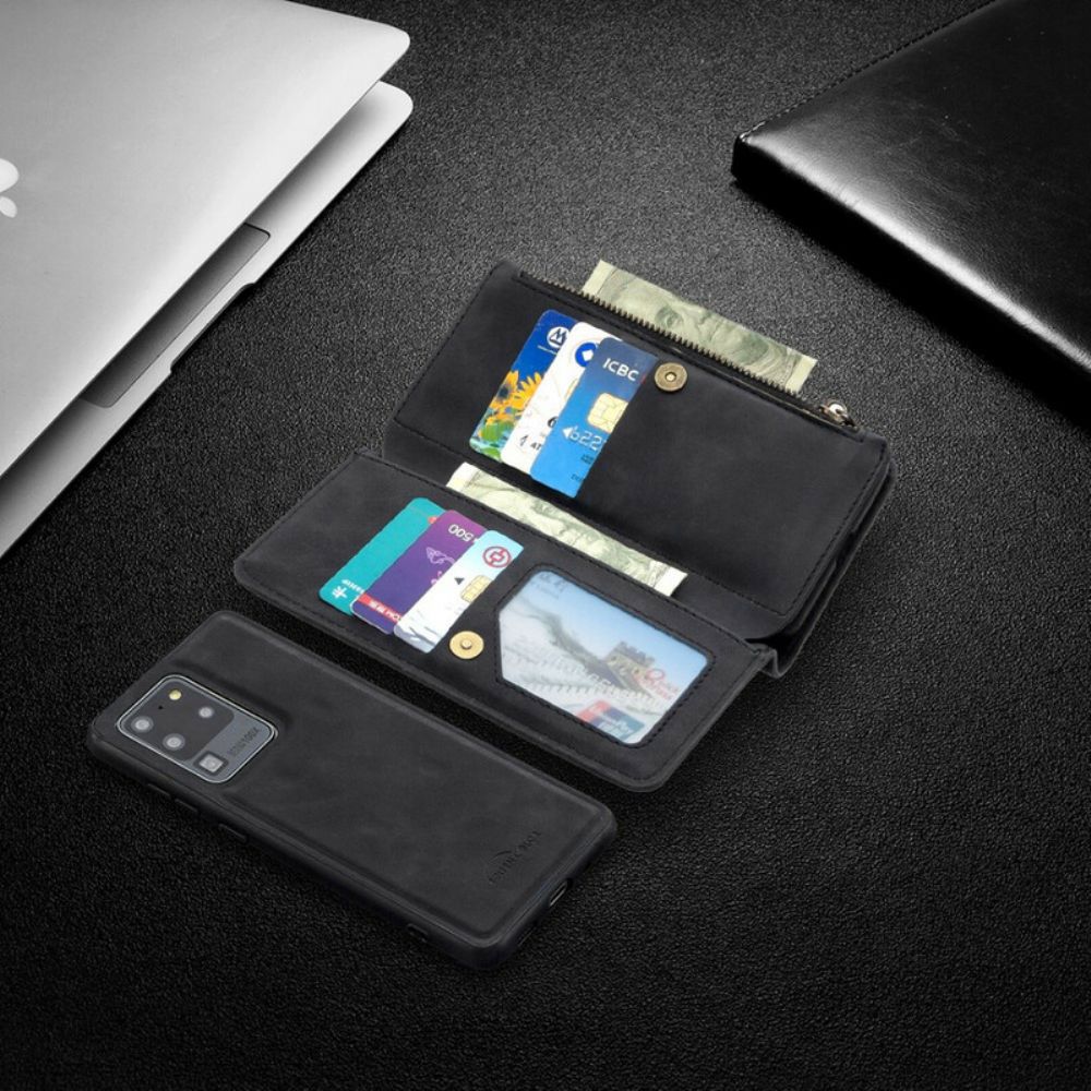 Handyhülle Lederhüllen Für Samsung Galaxy S20 Ultra Reißverschluss Abnehmbar