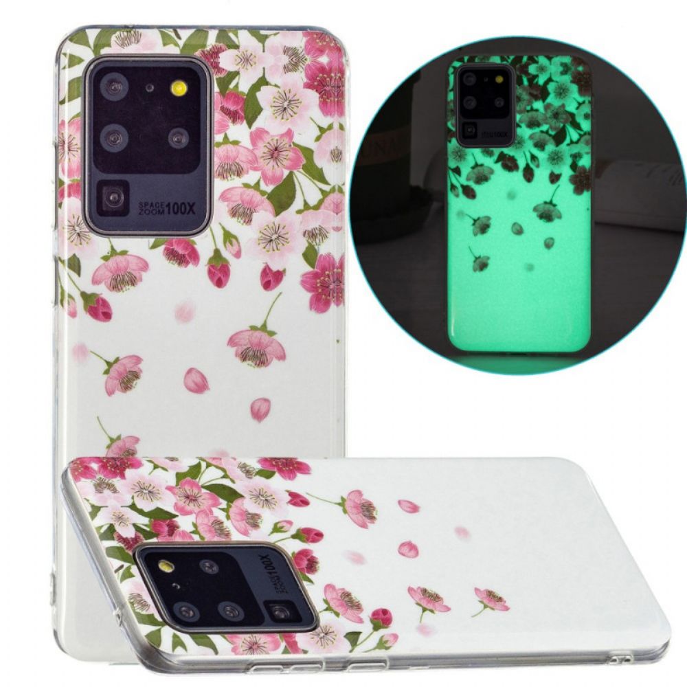 Hülle Für Samsung Galaxy S20 Ultra Fluoreszierende Blumen