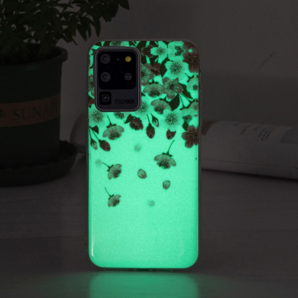Hülle Für Samsung Galaxy S20 Ultra Fluoreszierende Blumen