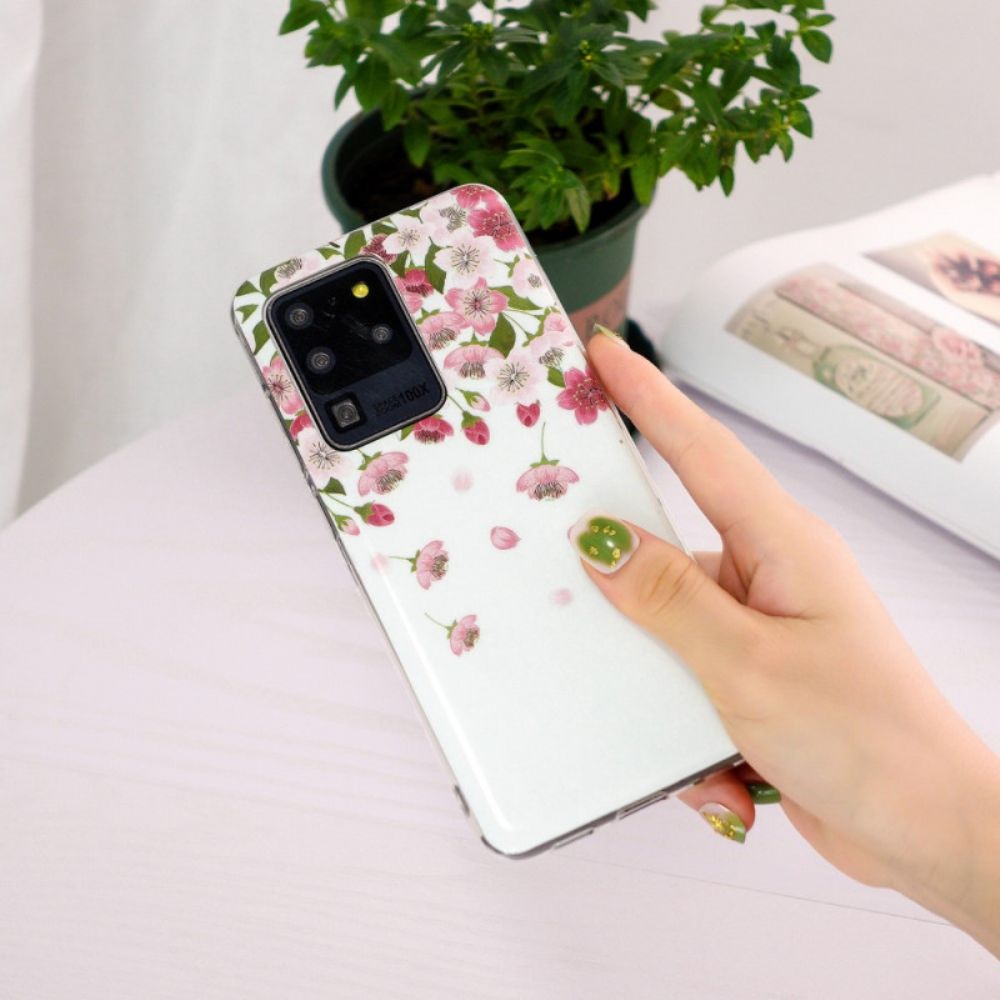 Hülle Für Samsung Galaxy S20 Ultra Fluoreszierende Blumen