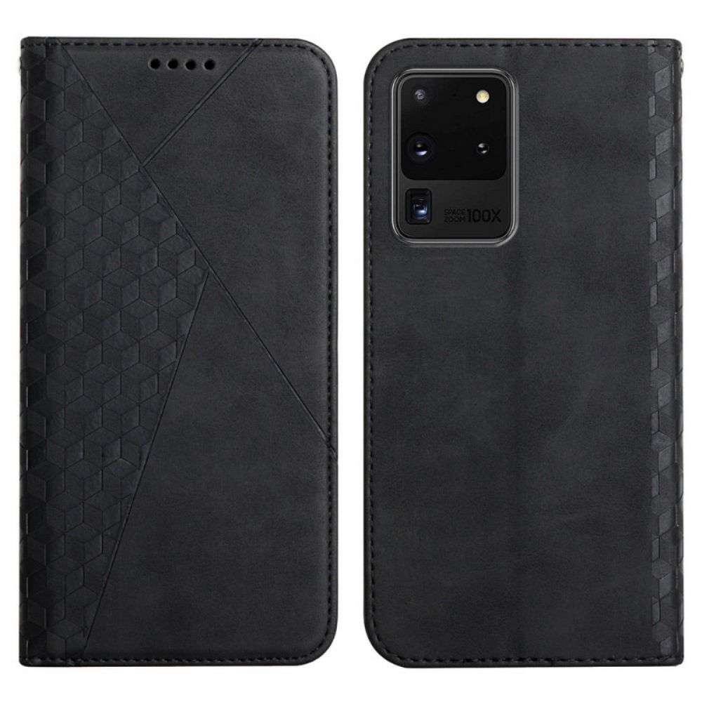 Schutzhülle Für Samsung Galaxy S20 Ultra Flip Case Geo-leder-effekt