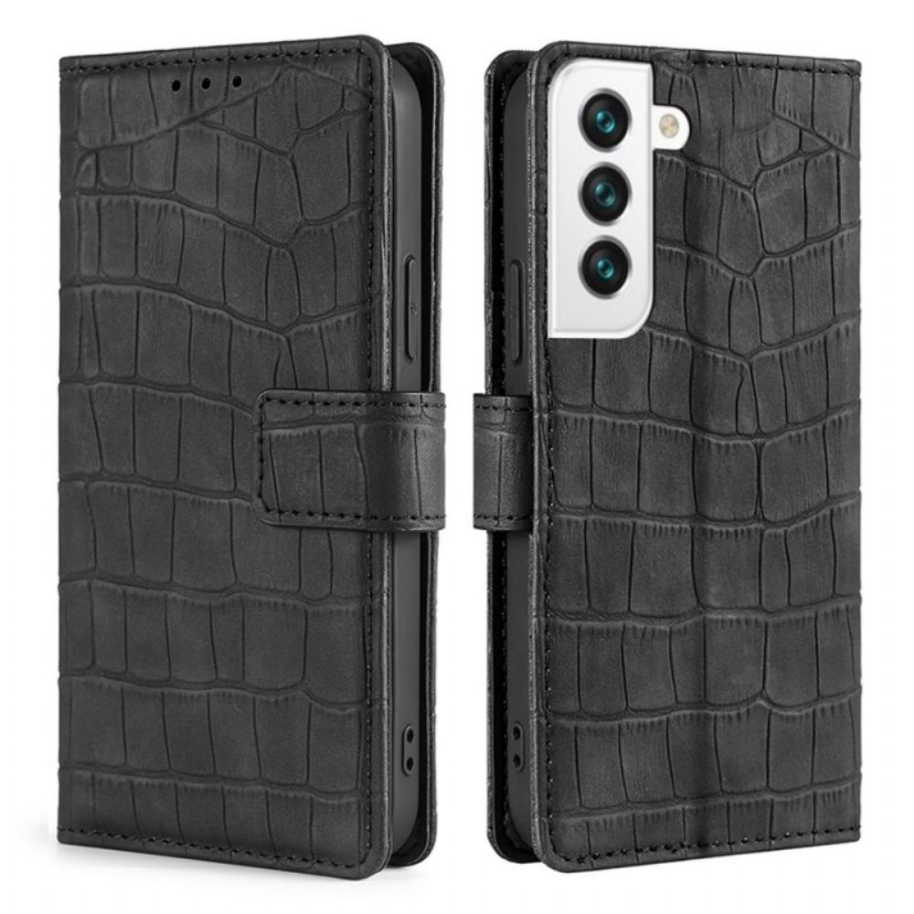 Flip Case Für Samsung Galaxy S22 5G Krokodilleder-effekt