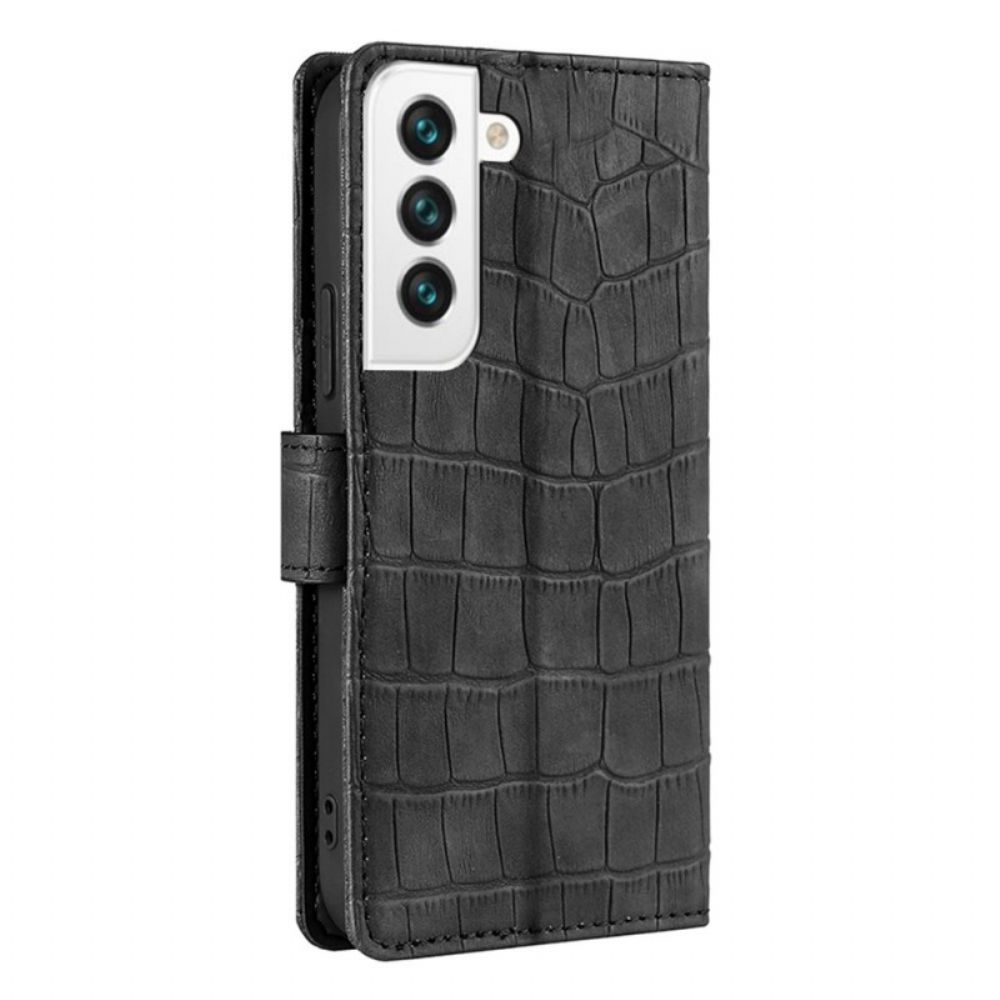 Flip Case Für Samsung Galaxy S22 5G Krokodilleder-effekt