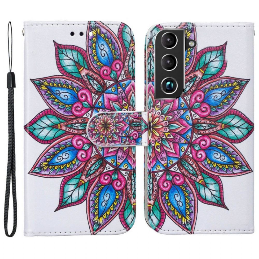 Flip Case Für Samsung Galaxy S22 5G Mandala Gezeichnet