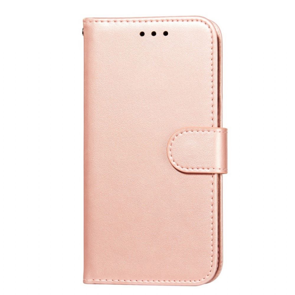 Flip Case Für Samsung Galaxy S22 5G Mit Kordel Einfarbiger Riemen