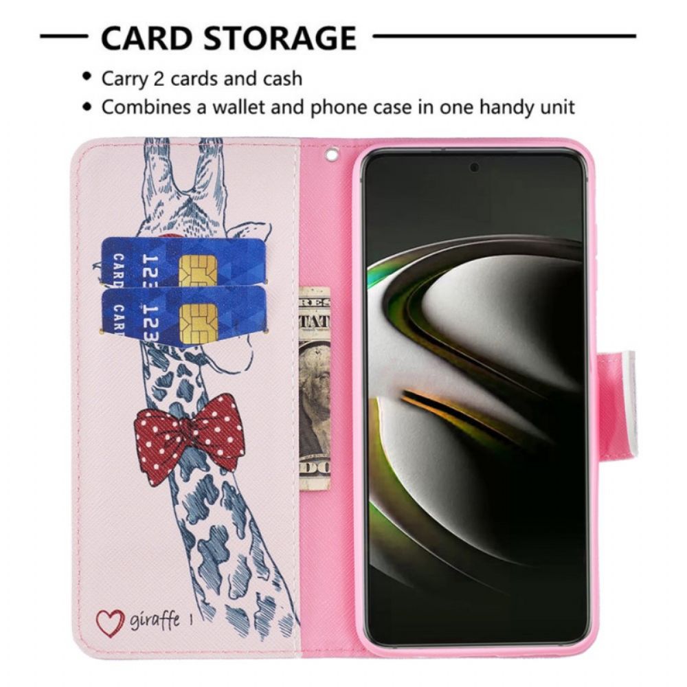 Flip Case Für Samsung Galaxy S22 5G Nerdige Giraffe