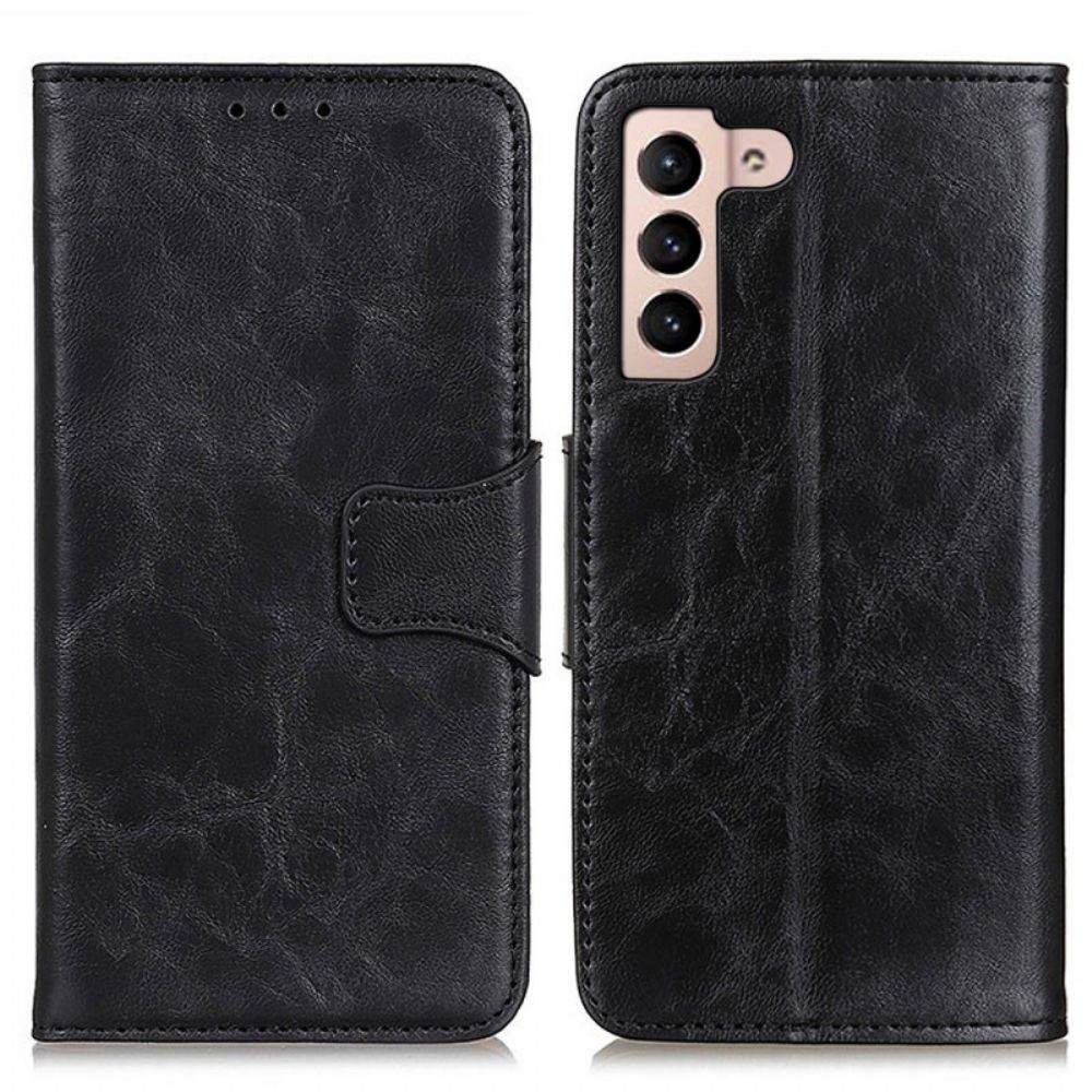 Flip Case Für Samsung Galaxy S22 5G Wendeverschluss Aus Spaltleder