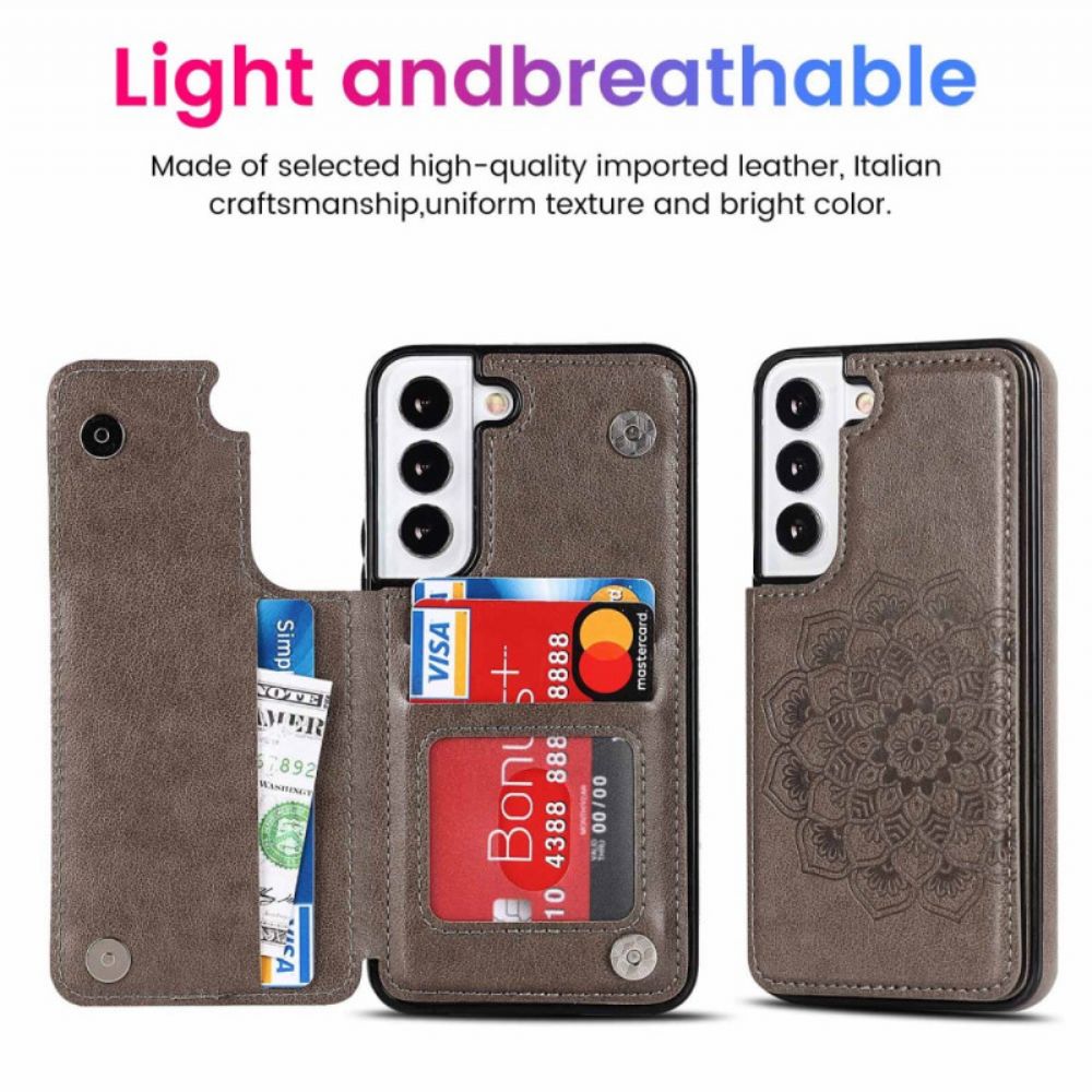 Handyhülle Für Samsung Galaxy S22 5G Kartenhalter Mit Mandala-print