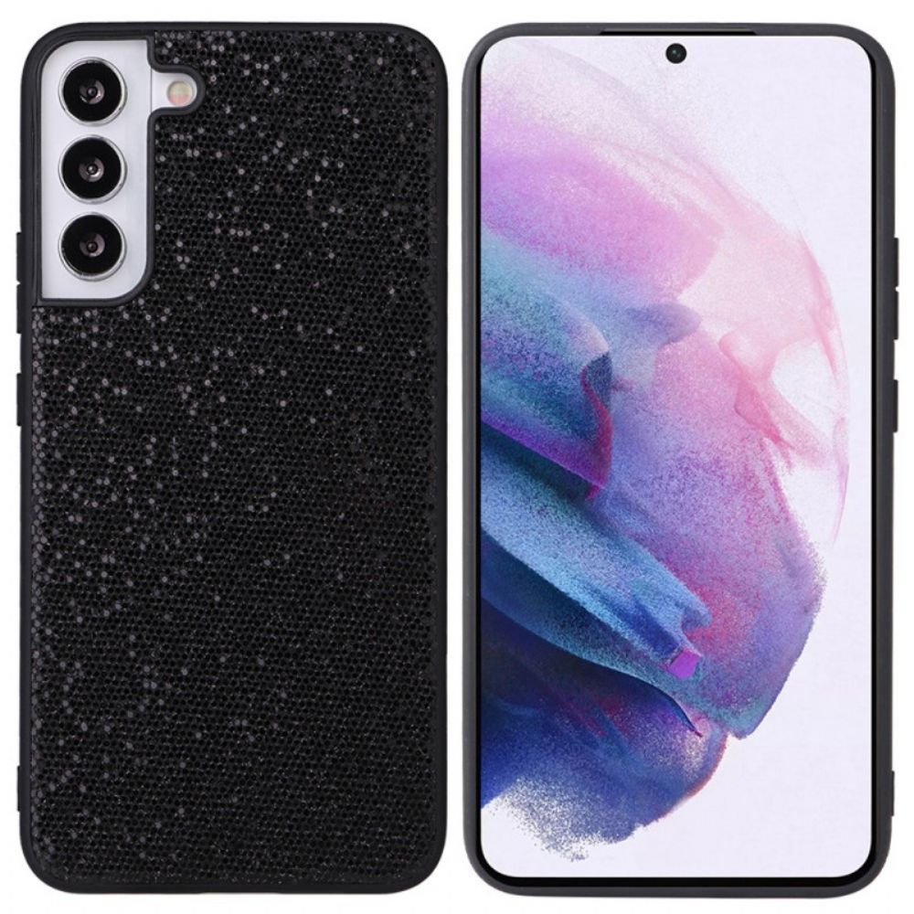 Handyhülle Für Samsung Galaxy S22 5G Schwarze Pailletten