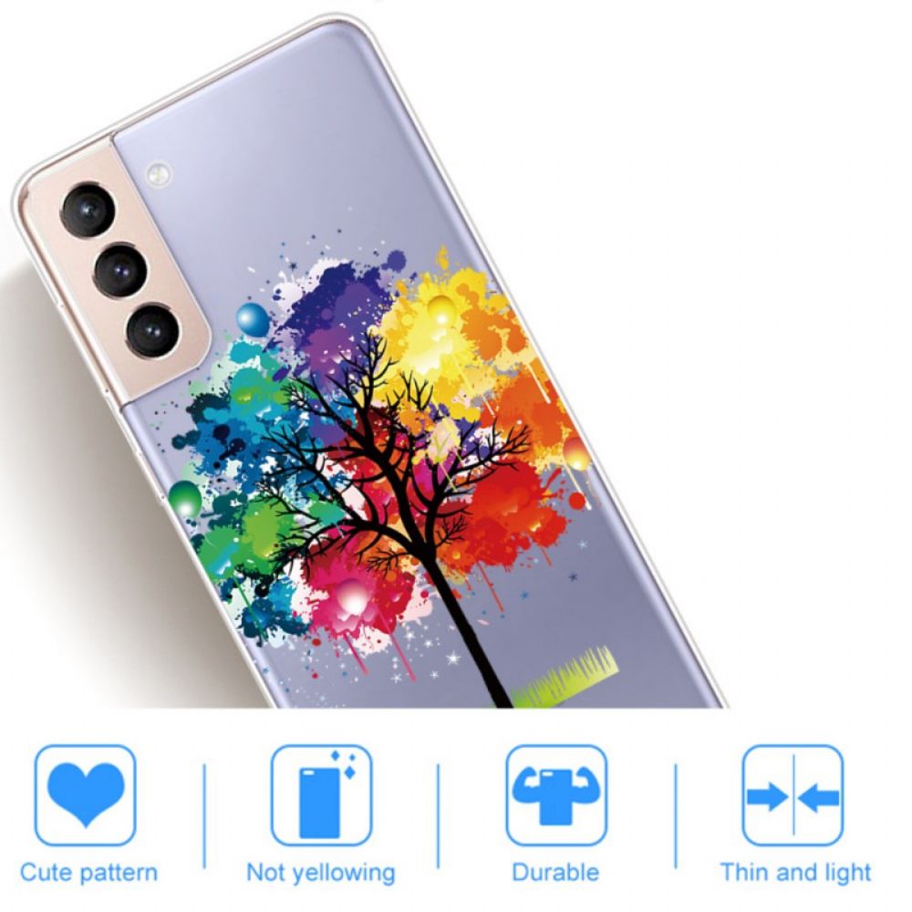 Handyhülle Für Samsung Galaxy S22 5G Transparenter Aquarellbaum