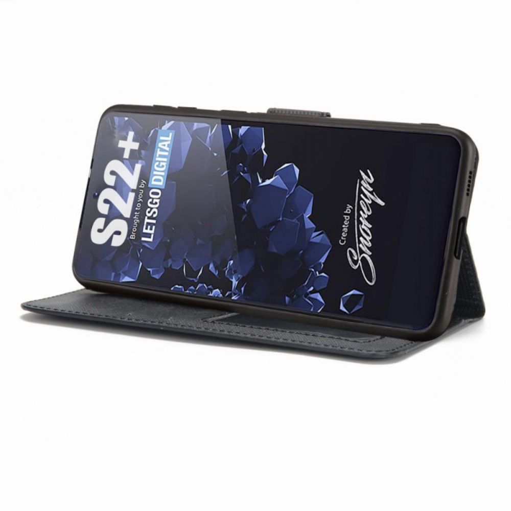 Handyhülle Lederhüllen Für Samsung Galaxy S22 5G Texturiert Mit Abnehmbarem