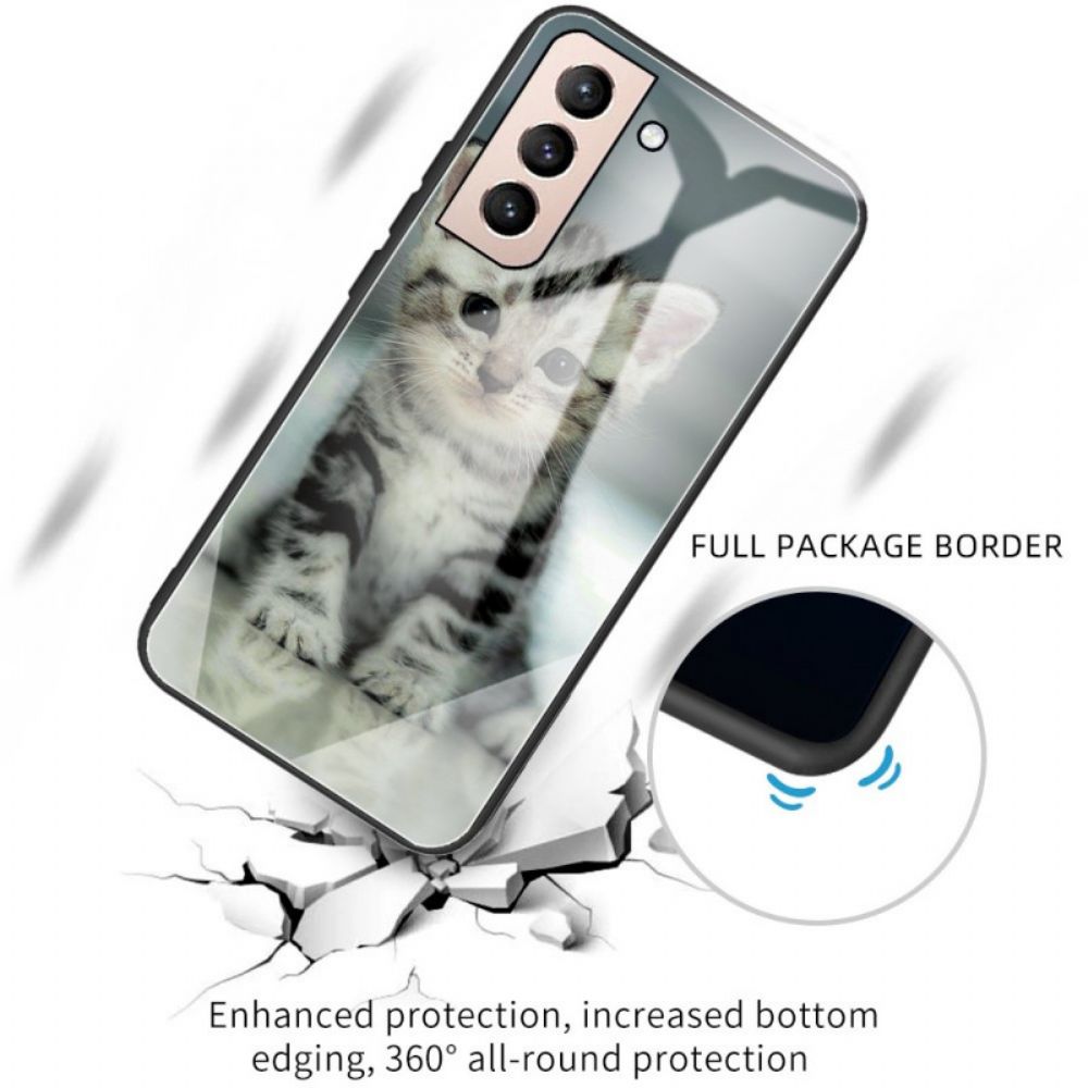 Hülle Für Samsung Galaxy S22 5G Kätzchen Aus Gehärtetem Glas
