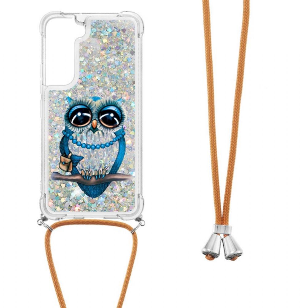 Hülle Für Samsung Galaxy S22 5G Mit Kordel Miss Owl Glitzerkordel