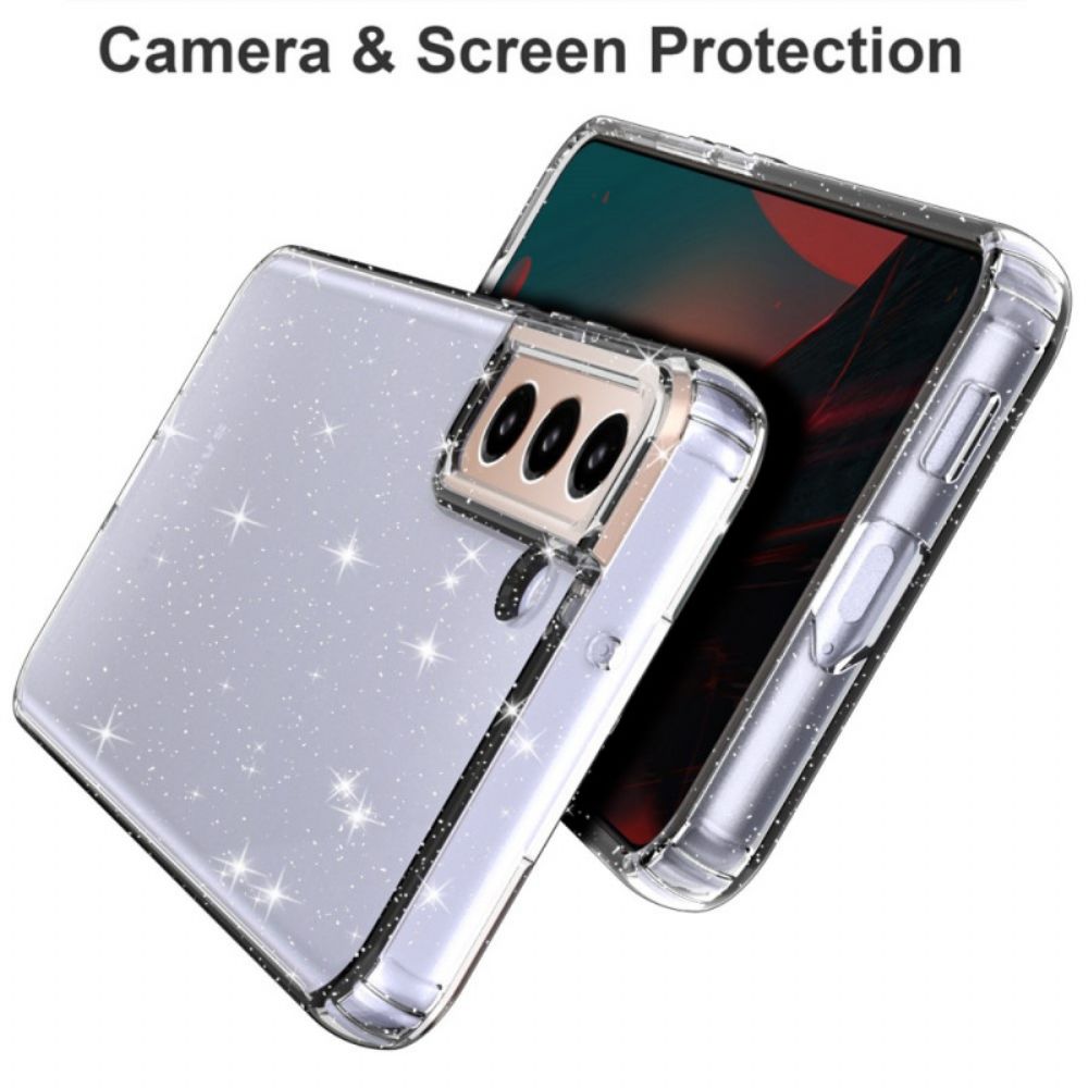 Hülle Für Samsung Galaxy S22 5G Transparentes Glitzerdesign