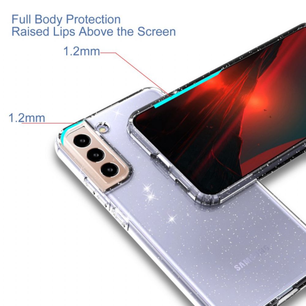 Hülle Für Samsung Galaxy S22 5G Transparentes Glitzerdesign