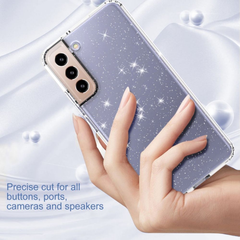 Hülle Für Samsung Galaxy S22 5G Transparentes Glitzerdesign