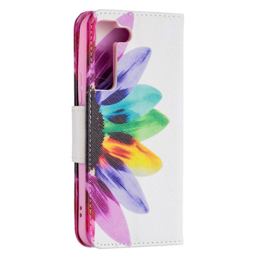 Lederhüllen Für Samsung Galaxy S22 5G Aquarell Blume