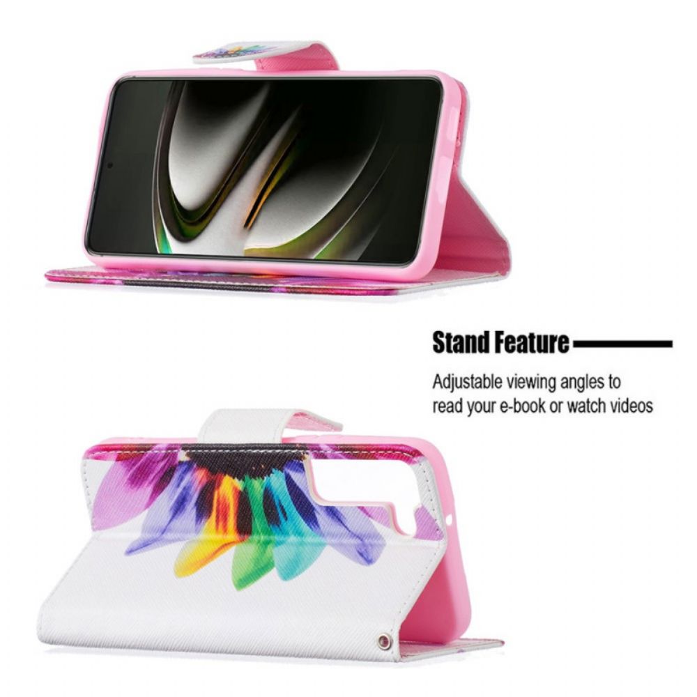 Lederhüllen Für Samsung Galaxy S22 5G Aquarell Blume