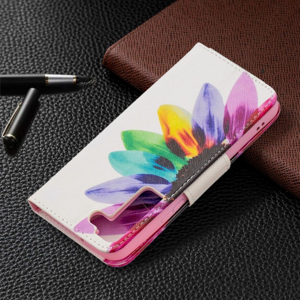 Lederhüllen Für Samsung Galaxy S22 5G Aquarell Blume