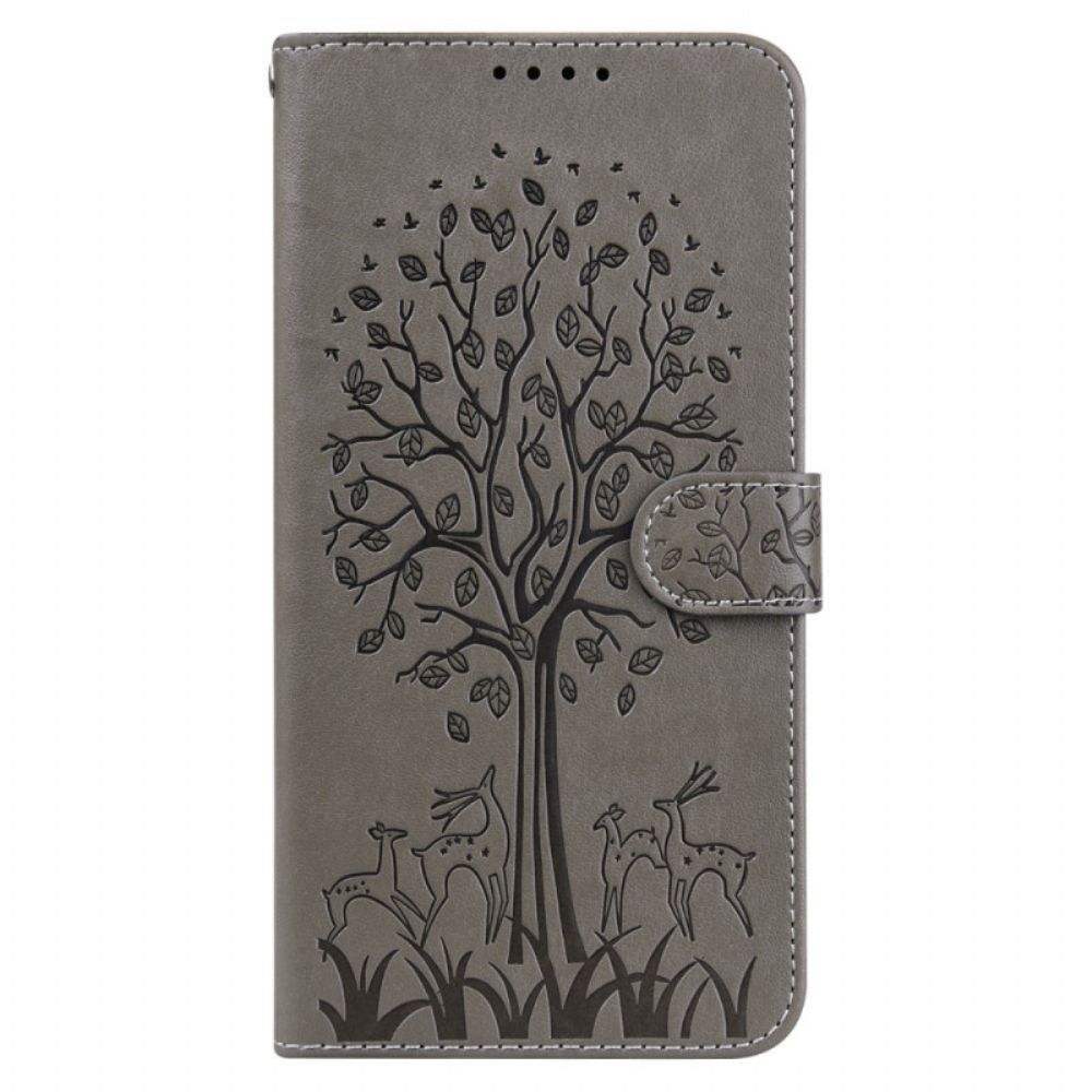 Lederhüllen Für Samsung Galaxy S22 5G Baum Und Hirsch