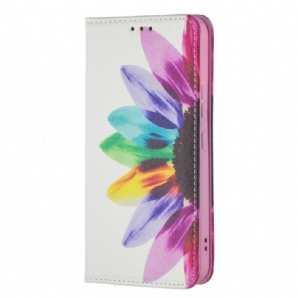 Schutzhülle Für Samsung Galaxy S22 5G Flip Case Aquarell Blume