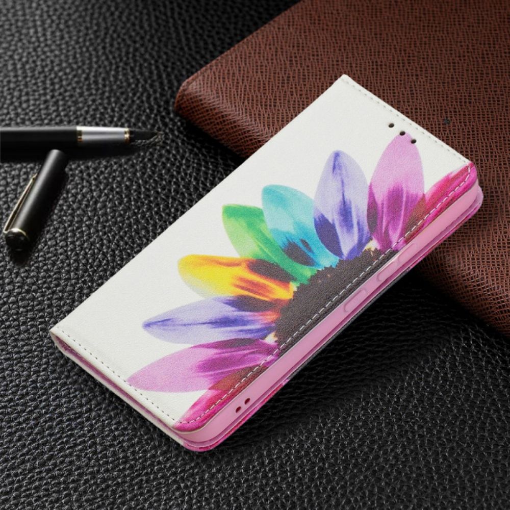 Schutzhülle Für Samsung Galaxy S22 5G Flip Case Aquarell Blume
