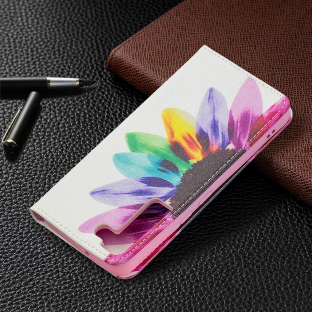 Schutzhülle Für Samsung Galaxy S22 5G Flip Case Aquarell Blume