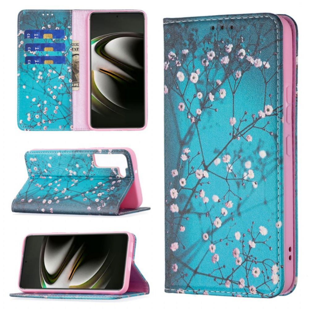 Schutzhülle Für Samsung Galaxy S22 5G Flip Case Blühende Zweige