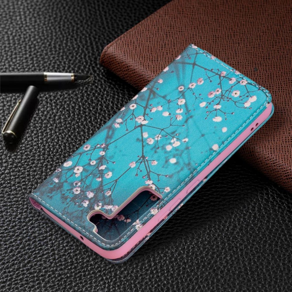 Schutzhülle Für Samsung Galaxy S22 5G Flip Case Blühende Zweige