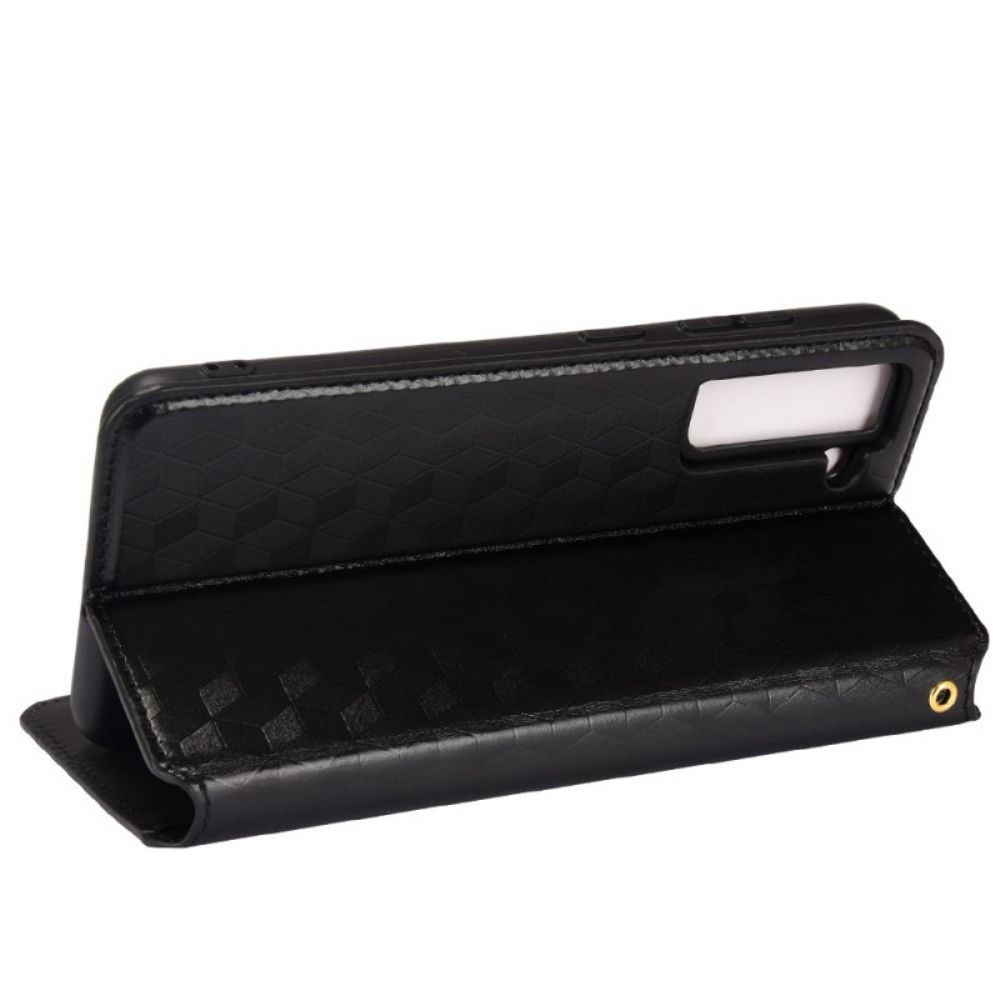 Schutzhülle Für Samsung Galaxy S22 5G Flip Case Diamant-leder-effekt