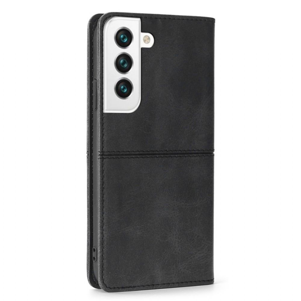 Schutzhülle Für Samsung Galaxy S22 5G Flip Case Lederstil Nähen