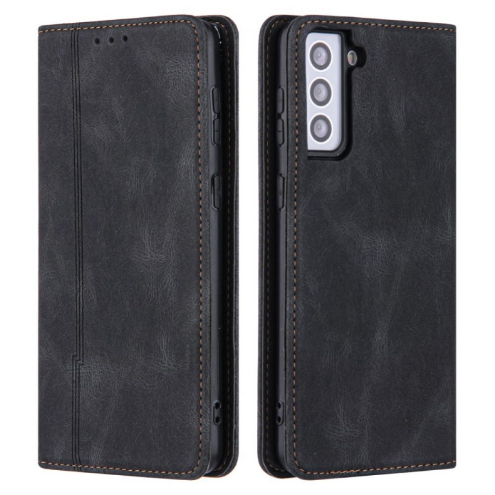 Schutzhülle Für Samsung Galaxy S22 5G Flip Case Line-leder-stil