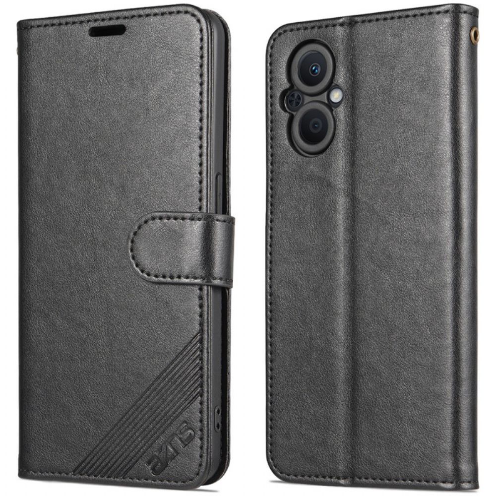 Flip Case Für Oppo Reno 8 Lite Azns-lederstil