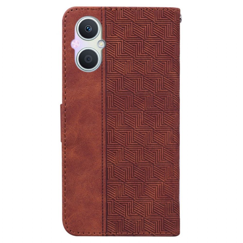 Flip Case Für Oppo Reno 8 Lite Mit Kordel Tangamuster