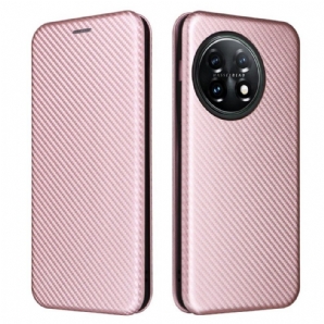 Schutzhülle Für OnePlus 11 5G Flip Case Farbige Kohlefaser