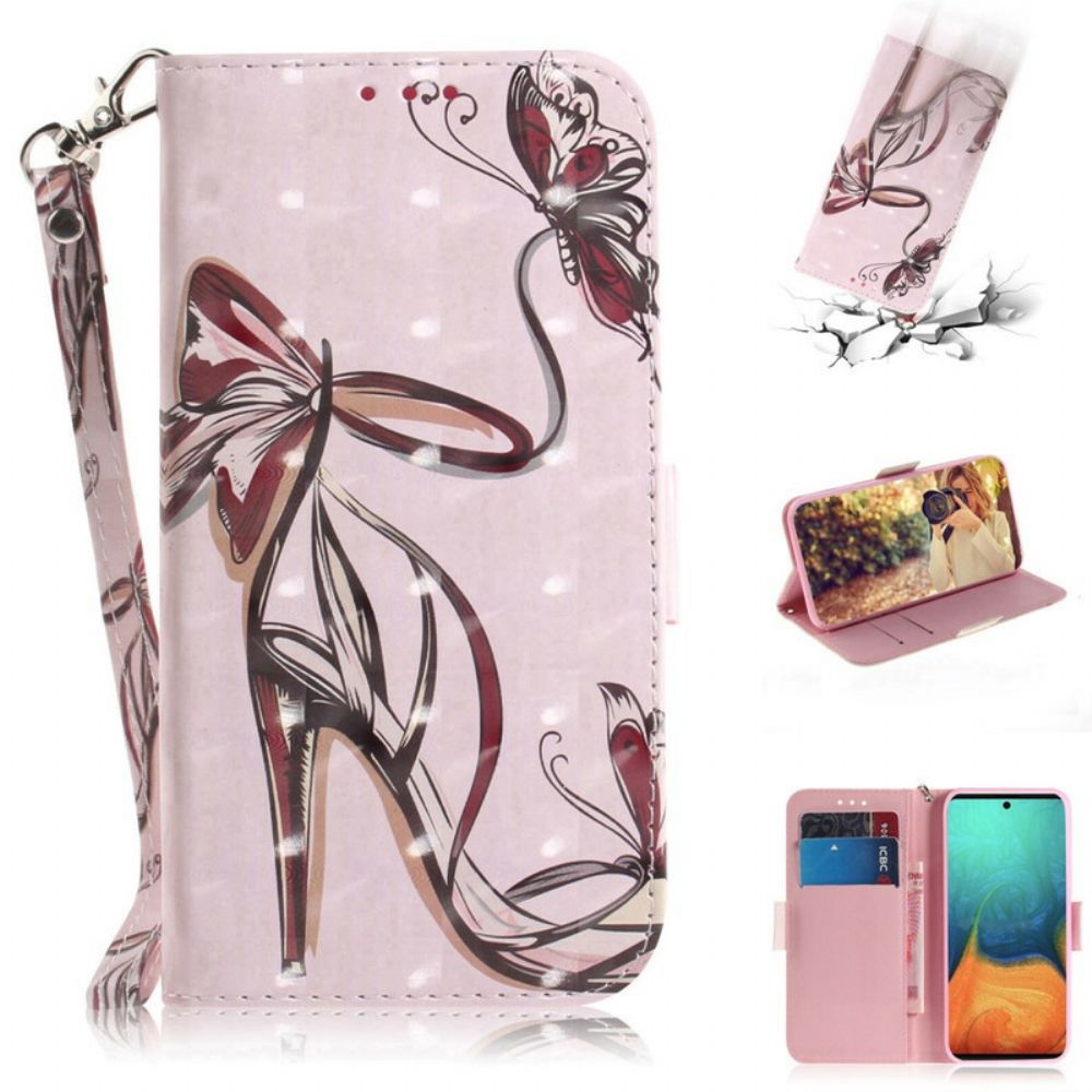 Flip Case Für Samsung Galaxy A71 Mit Kordel Riemenpumpe