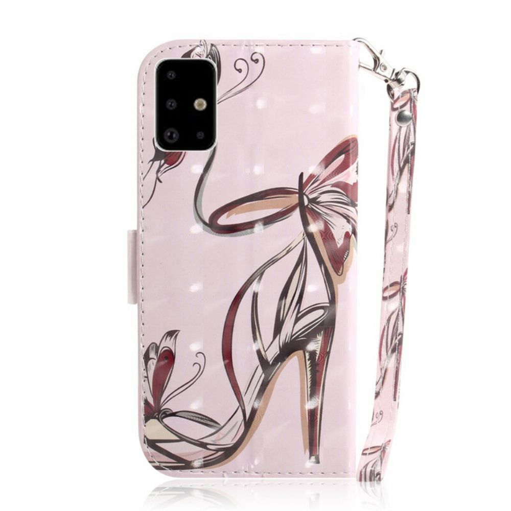 Flip Case Für Samsung Galaxy A71 Mit Kordel Riemenpumpe